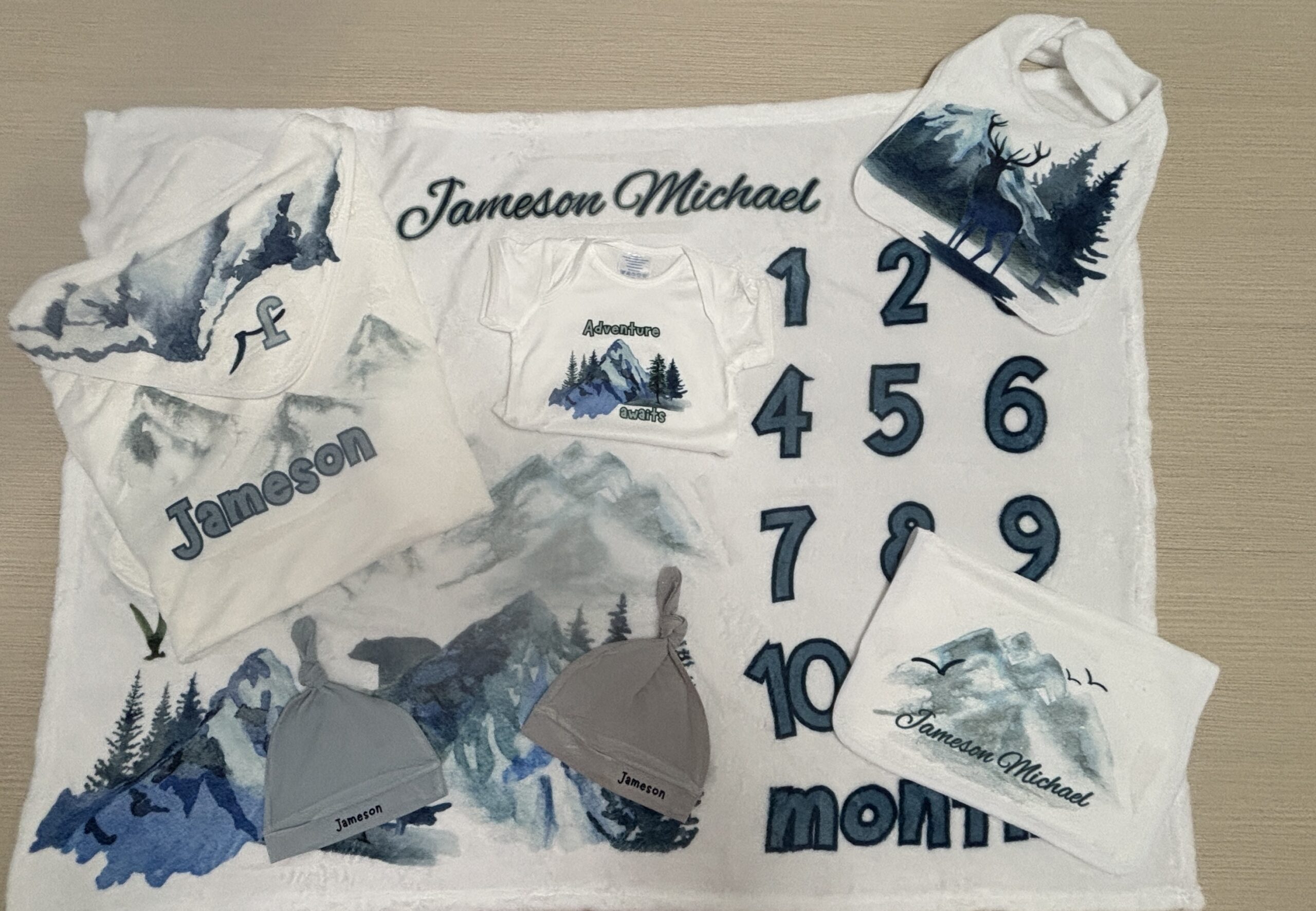 Personalized Newborn Gift Set