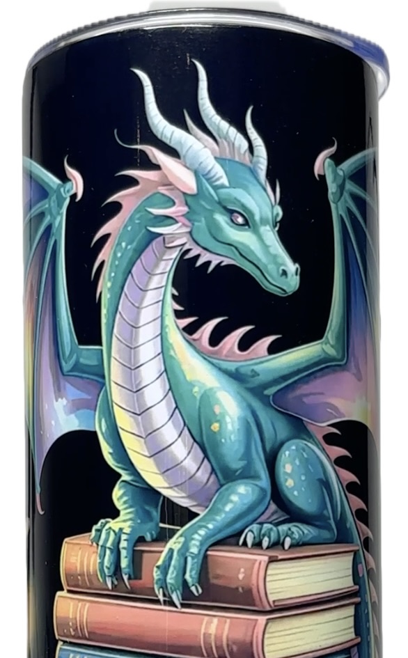 20oz Tumbler – Dragon – Just One More Chapter